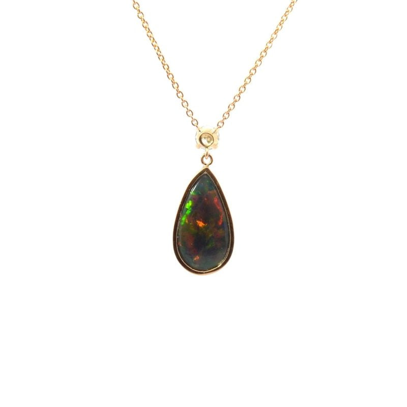 Collier opale et diamant en or - Castafiore