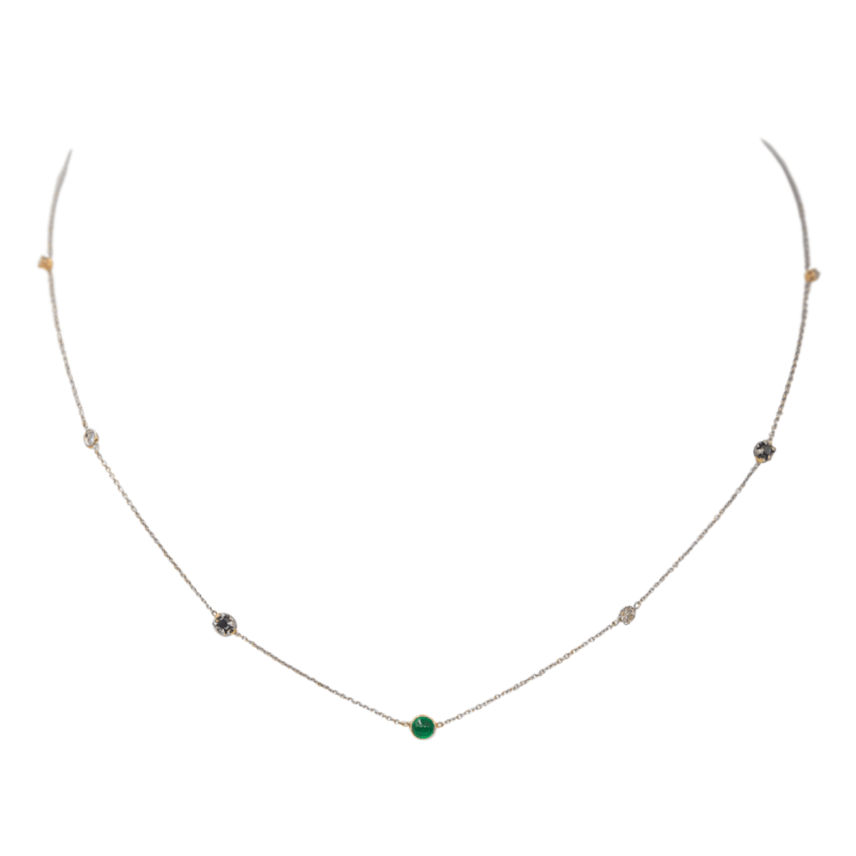 Collier Or blanc Chrysoprase - Castafiore