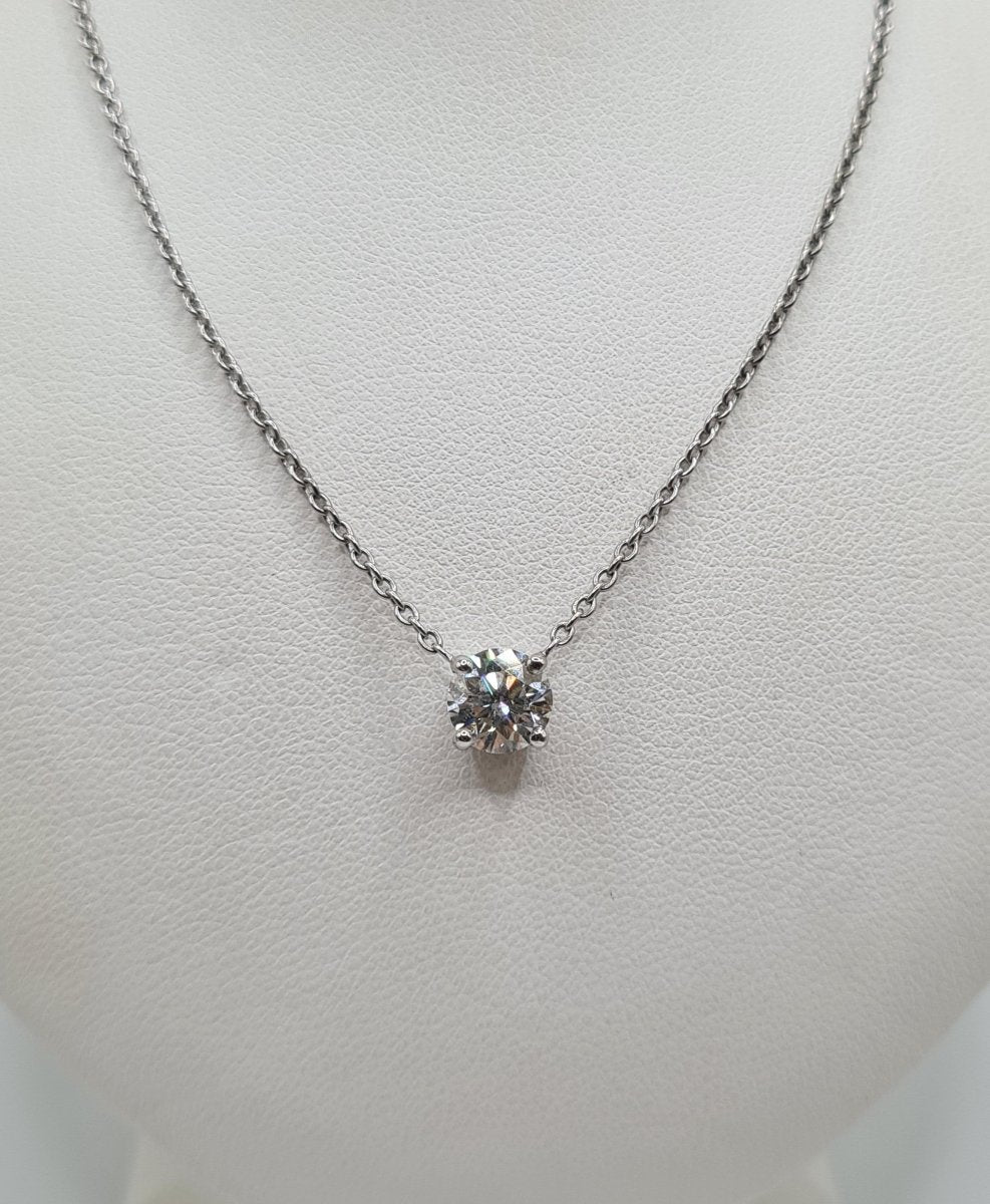 Collier or blanc serti d'un diamants - Castafiore