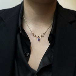 Collier - Or, diamants & saphirs