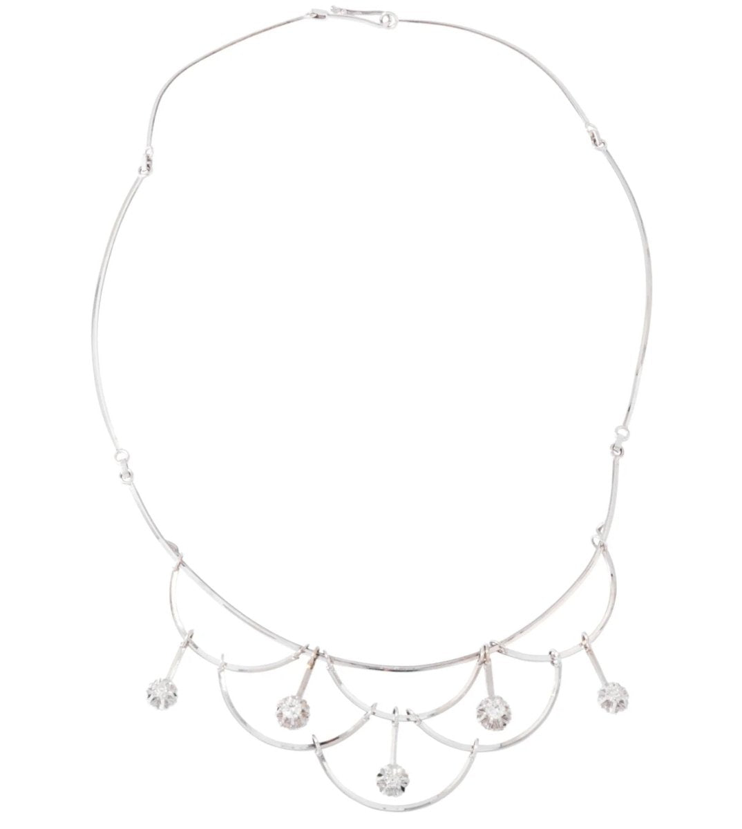 Collier or gris draperie en diamant - Castafiore