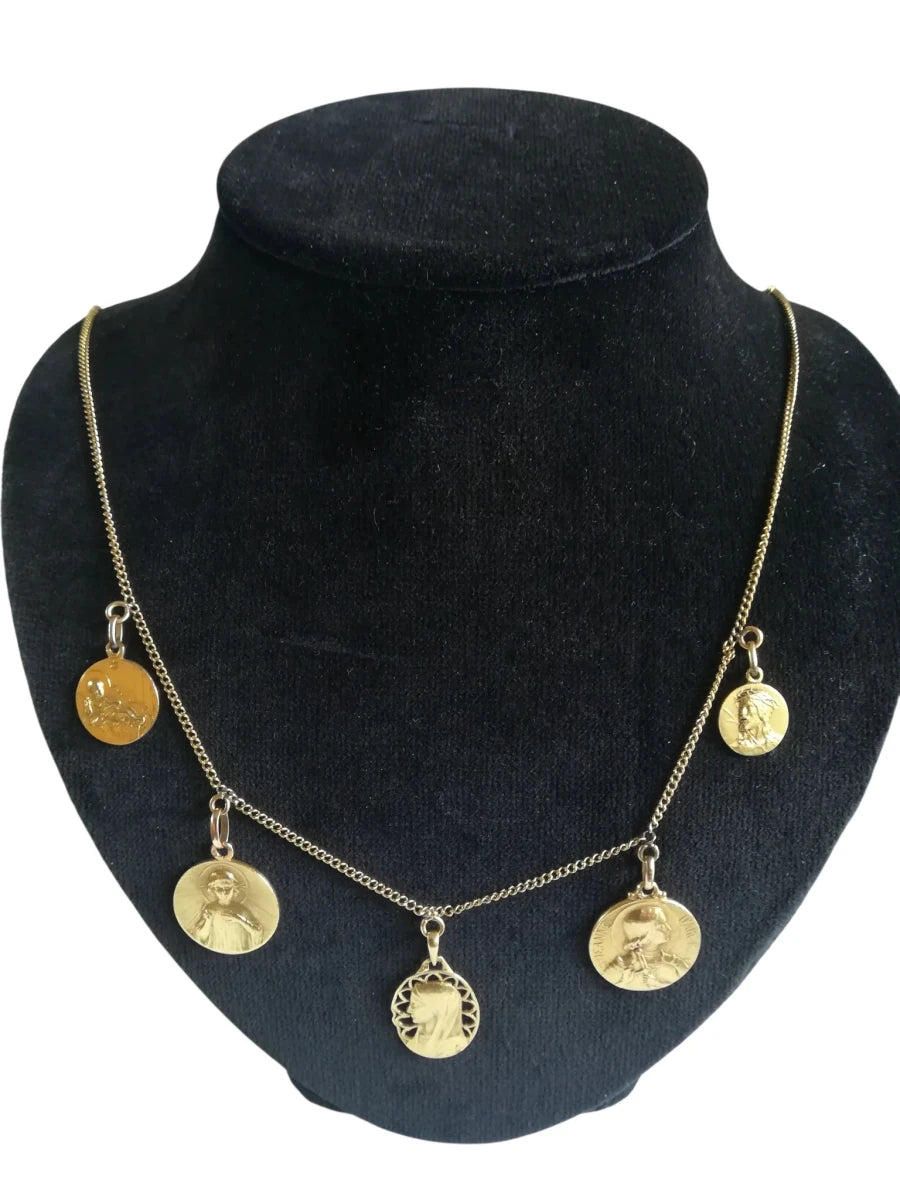Collier Or Jaune 5 Médailles - Castafiore