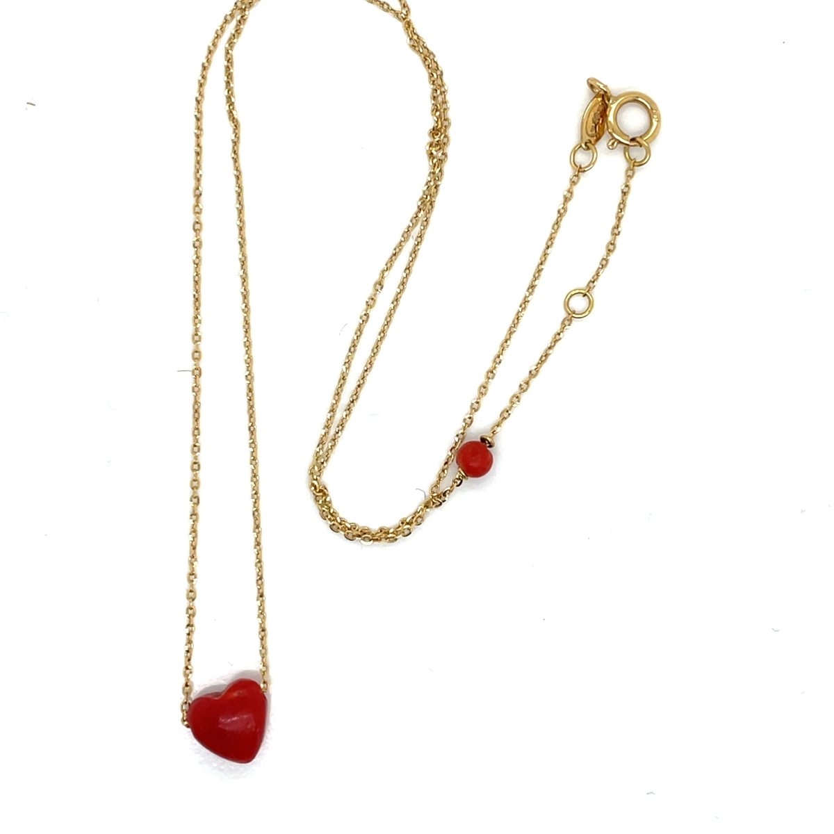 Collier Or Jaune Cœur Corail Maria Battaglia - Castafiore