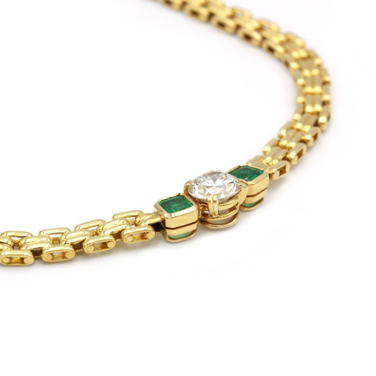 Collier Or, Diamant & Emeraudes - René KREISS