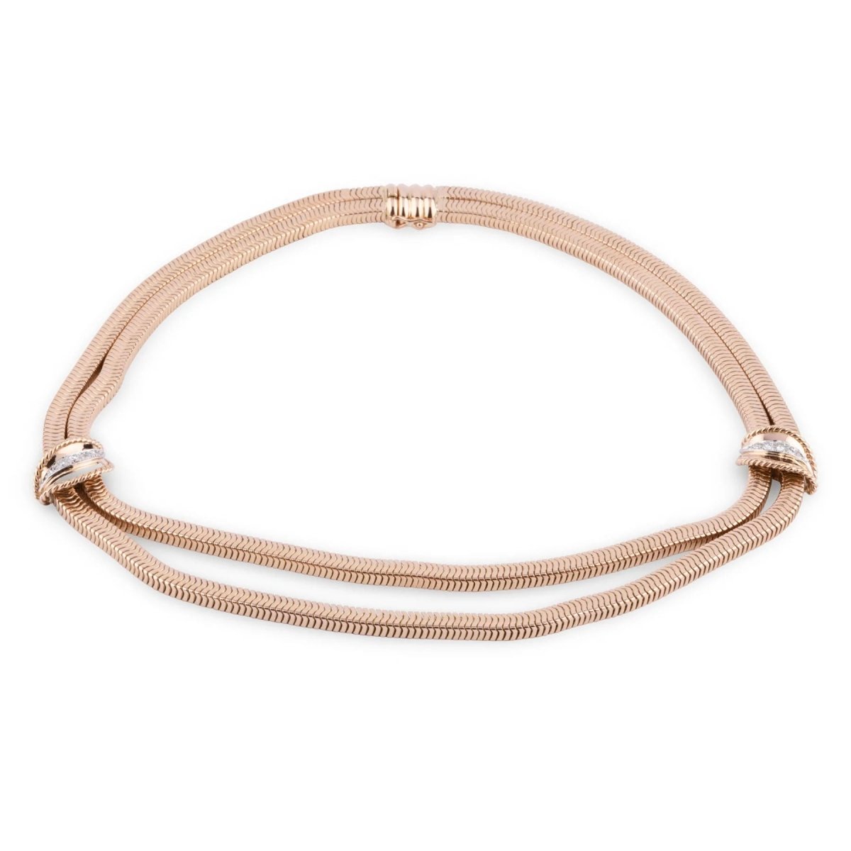 Collier or jaune double rang maillon lisse - Castafiore