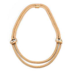 Collier or jaune double rang maillon lisse - Castafiore