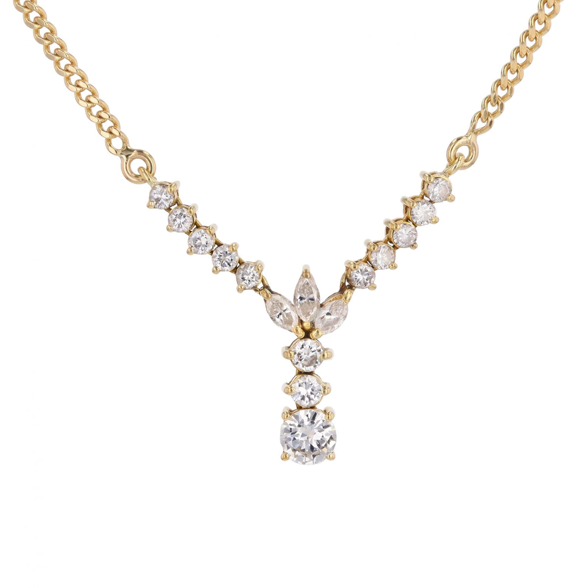 Collier or jaune et diamants