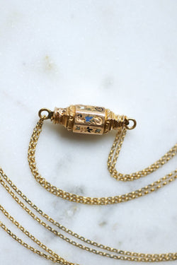 Collier Or Jaune Fermoir Barillet Emaillé - Castafiore