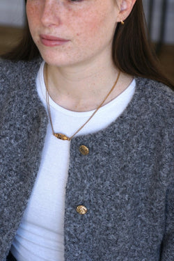 Collier Or Jaune Fermoir Barillet Emaillé - Castafiore