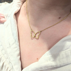 Collier papillon en or jaune et diamant - Castafiore