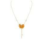 Collier Papillon en or jaune, quartzites, perles, tourmalines et diamants - Castafiore