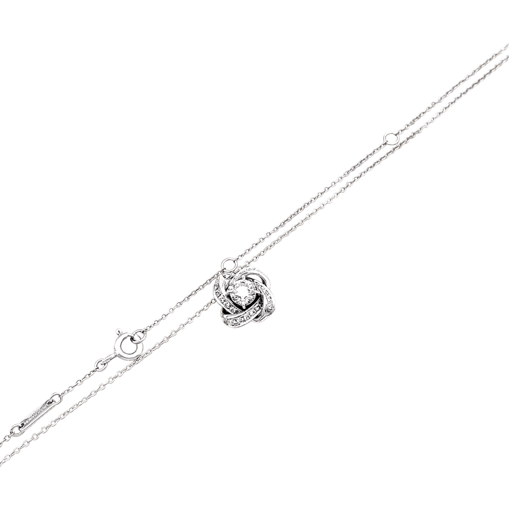 Collier Pendentif BOUCHERON "Pivoine" en or blanc et diamants - Castafiore