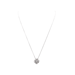 Collier Pendentif BOUCHERON "Pivoine" en or blanc et diamants - Castafiore