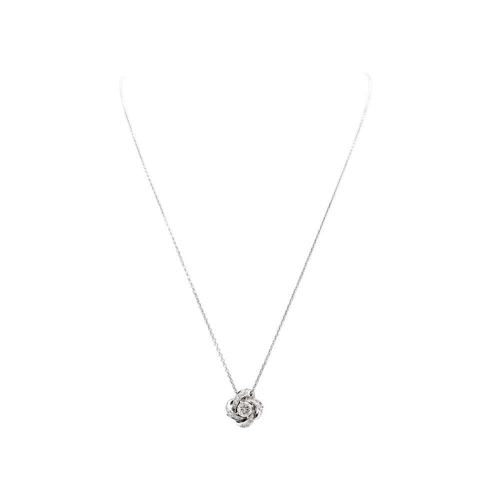 Collier Pendentif BOUCHERON "Pivoine" en or blanc et diamants - Castafiore