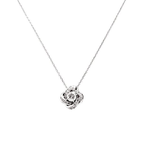 Collier Pendentif BOUCHERON "Pivoine" en or blanc et diamants - Castafiore