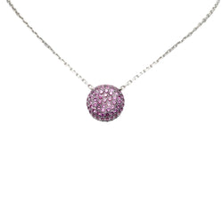 Collier Pendentif BOUCHERON "Tentation Macaron" en or blanc, saphir et améthyste - Castafiore