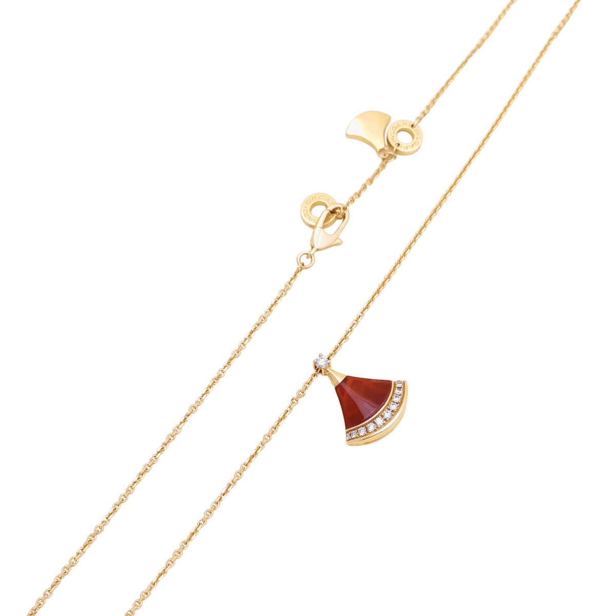 Collier Pendentif BULGARI "Divas' Dream" en or rose, cornaline et diamants - Castafiore