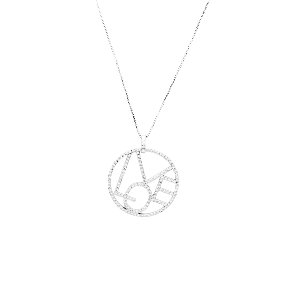 Collier Pendentif CADA "Love" en or blanc et diamants - Castafiore