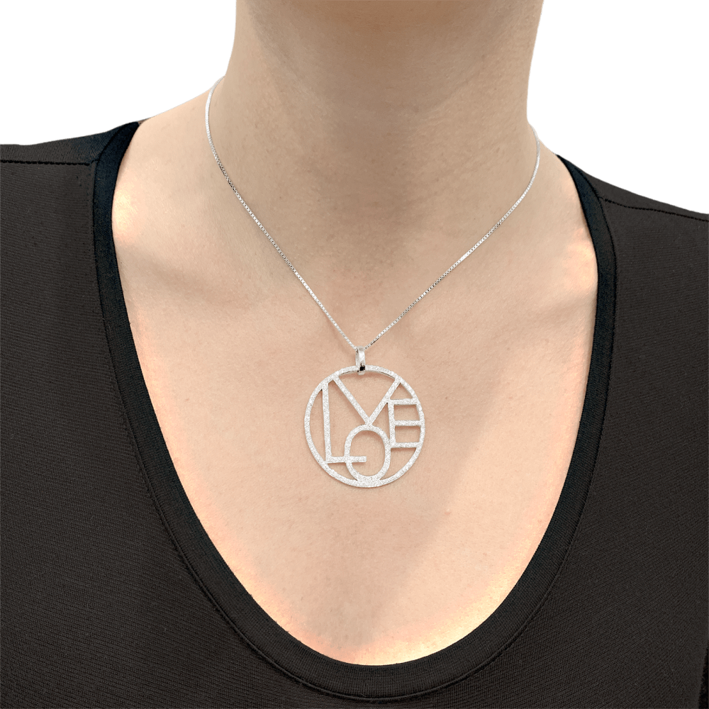 Collier Pendentif CADA "Love" en or blanc et diamants - Castafiore