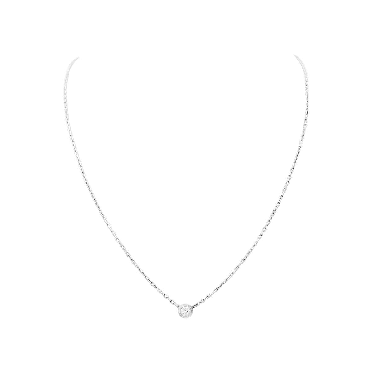 Collier Pendentif CARTIER "Cartier d'Amour" PM en or blanc et diamant - Castafiore