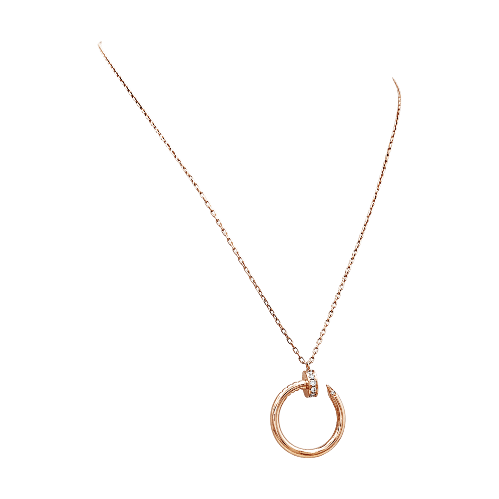 Collier Pendentif CARTIER "Juste un Clou" en or rose et diamants - Castafiore