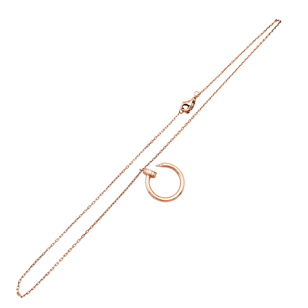 Collier Pendentif CARTIER "Juste un Clou" en or rose et diamants - Castafiore