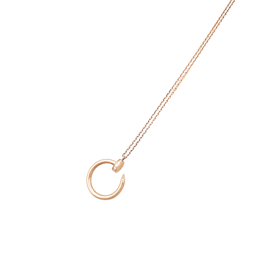 Collier Pendentif CARTIER "Juste un Clou" en or rose et diamants - Castafiore