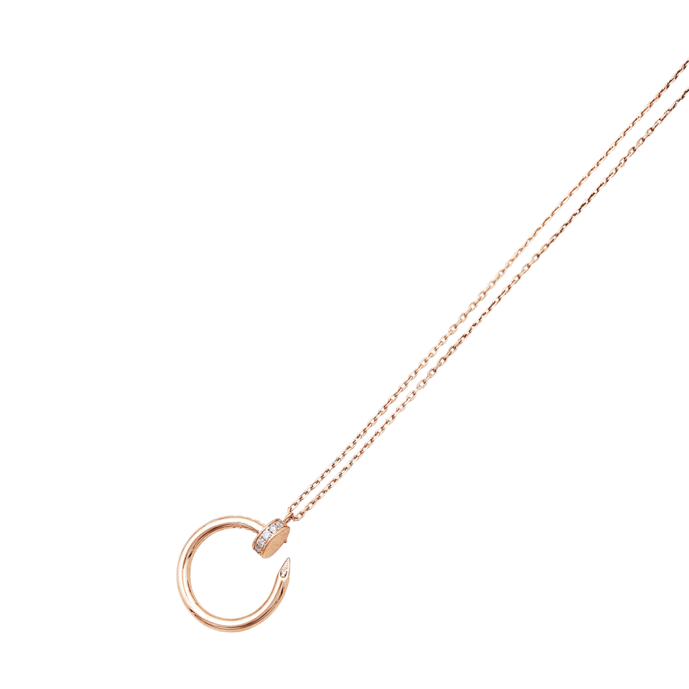 Collier Pendentif CARTIER "Juste un Clou" en or rose et diamants - Castafiore