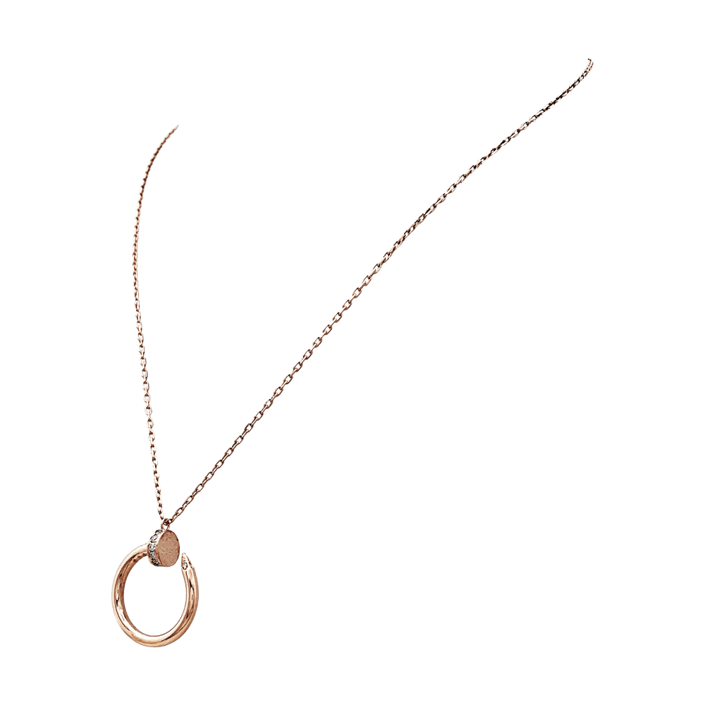 Collier Pendentif CARTIER "Juste un Clou" en or rose et diamants - Castafiore