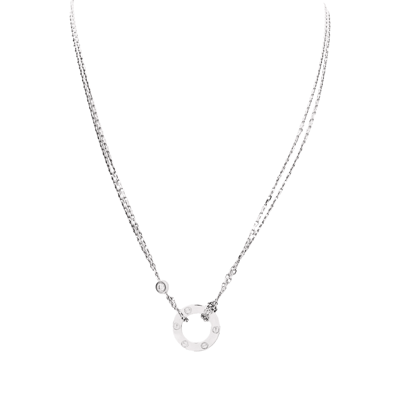 Collier Pendentif CARTIER "Love" en or blanc et diamants - Castafiore