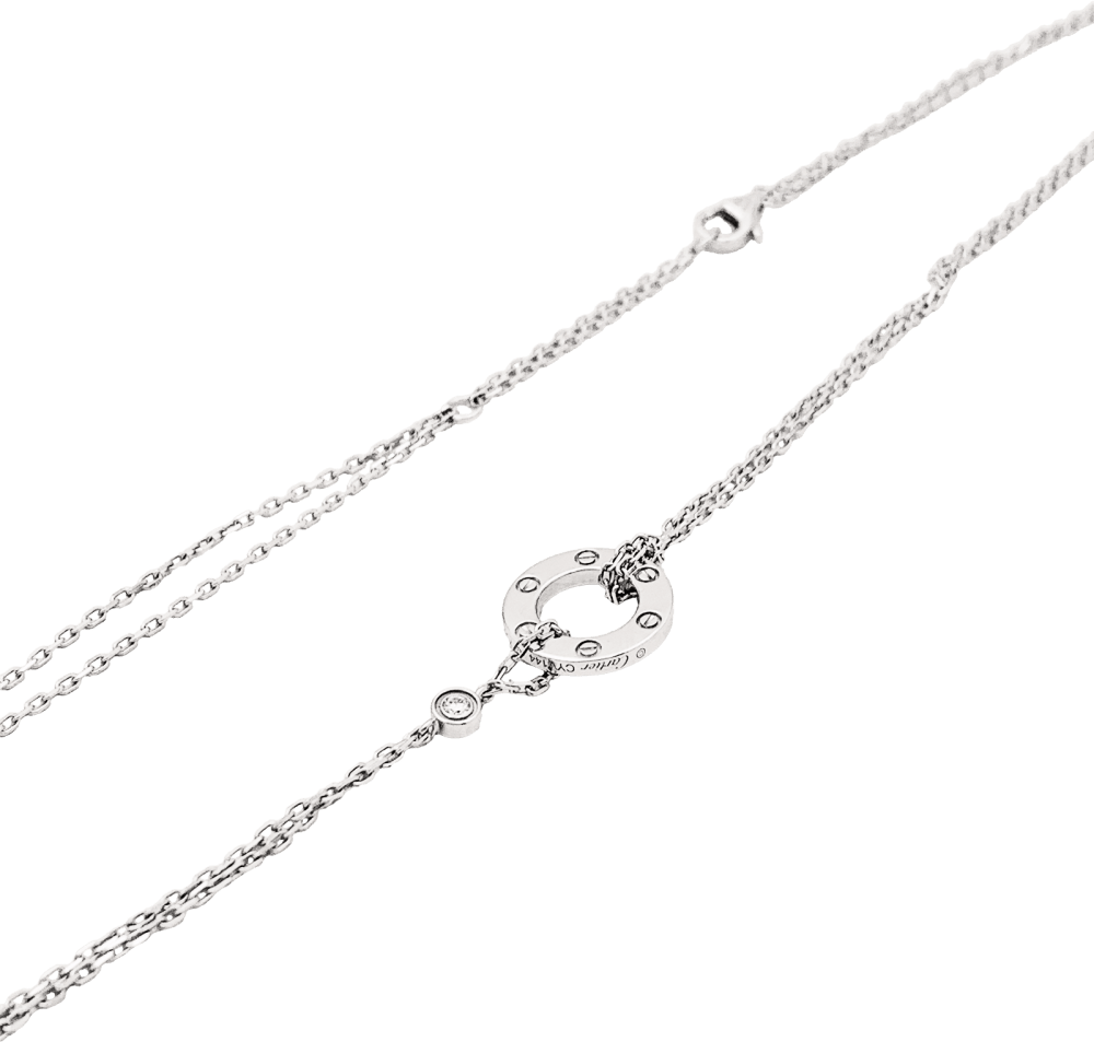 Collier Pendentif CARTIER "Love" en or blanc et diamants - Castafiore