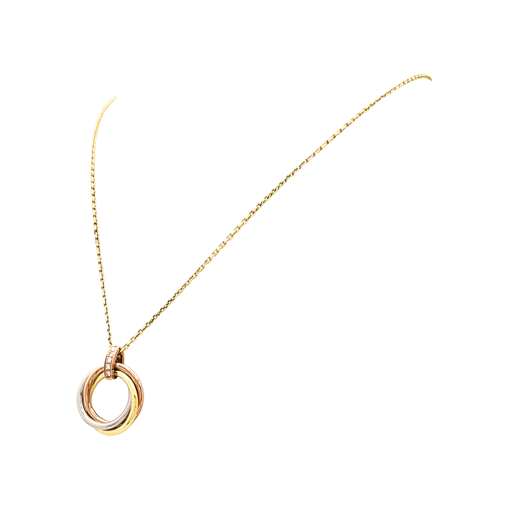 Collier Pendentif CARTIER "Trinity" en or blanc, or jaune, or rose et diamants - Castafiore