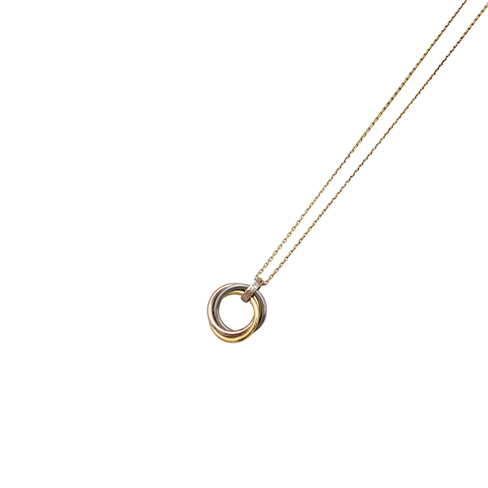 Collier Pendentif CARTIER "Trinity" en or blanc, or jaune, or rose et diamants - Castafiore
