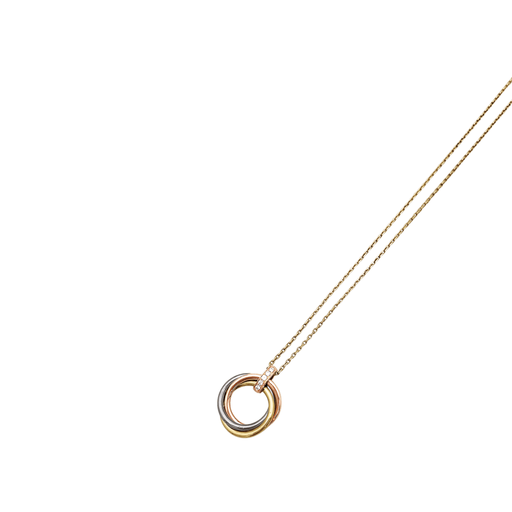 Collier Pendentif CARTIER "Trinity" en or blanc, or jaune, or rose et diamants - Castafiore