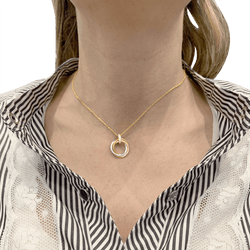 Collier Pendentif CARTIER "Trinity" en or blanc, or jaune, or rose et diamants - Castafiore