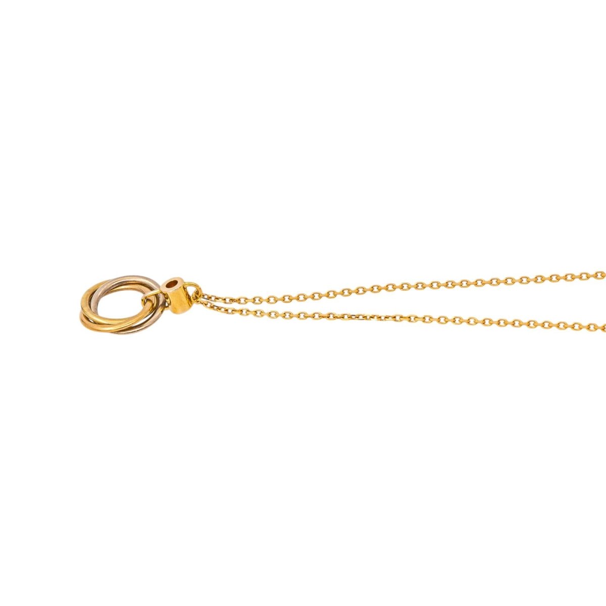 Collier Pendentif CARTIER "Trinity" en or blanc, or jaune, or rose et saphir - Castafiore