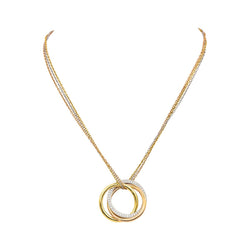 Collier Pendentif CARTIER "Trinity" en or jaune, or blanc, or rose et diamants - Castafiore