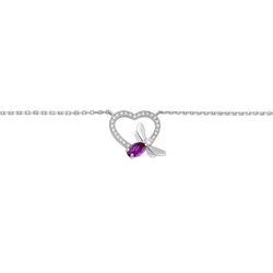 Collier Pendentif CHAUMET "Attrape - moi si tu m'aimes" en or blanc, améthyste et diamants - Castafiore