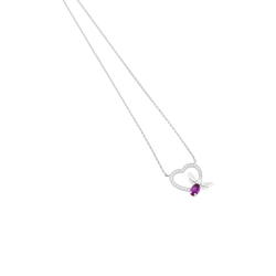 Collier Pendentif CHAUMET "Attrape - moi si tu m'aimes" en or blanc, améthyste et diamants - Castafiore