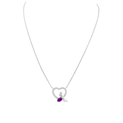 Collier Pendentif CHAUMET "Attrape - moi si tu m'aimes" en or blanc, améthyste et diamants - Castafiore