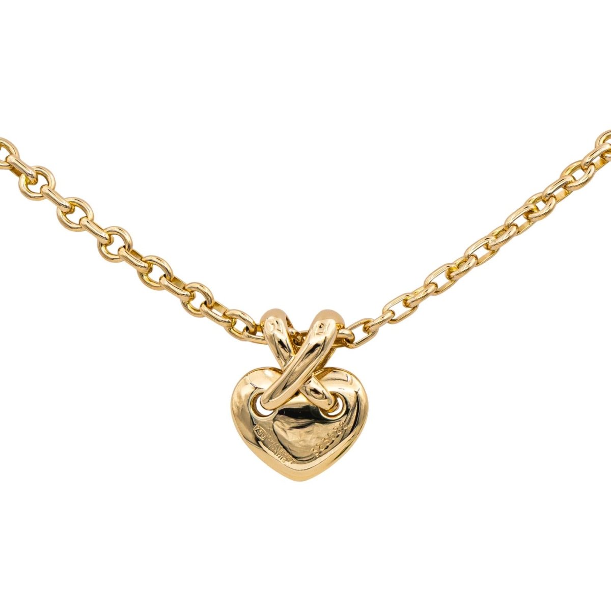 Collier Pendentif CHAUMET "Coeur Lien" en or jaune et diamants - Castafiore