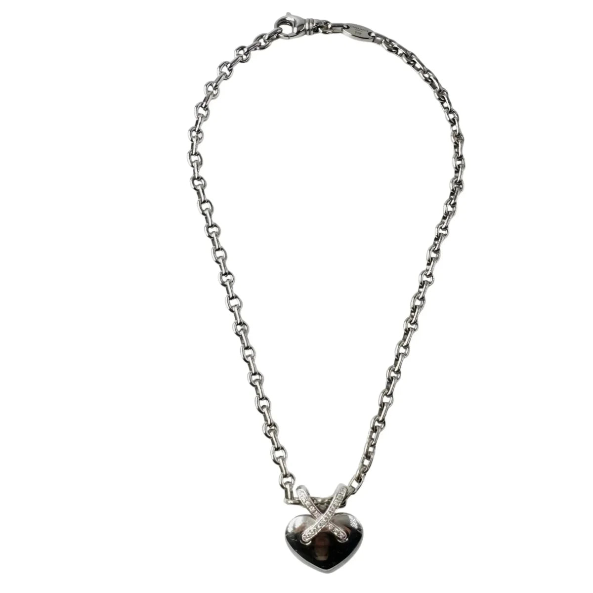 Collier Pendentif CHAUMET "Coeur Liens" en or blanc et diamants - Castafiore