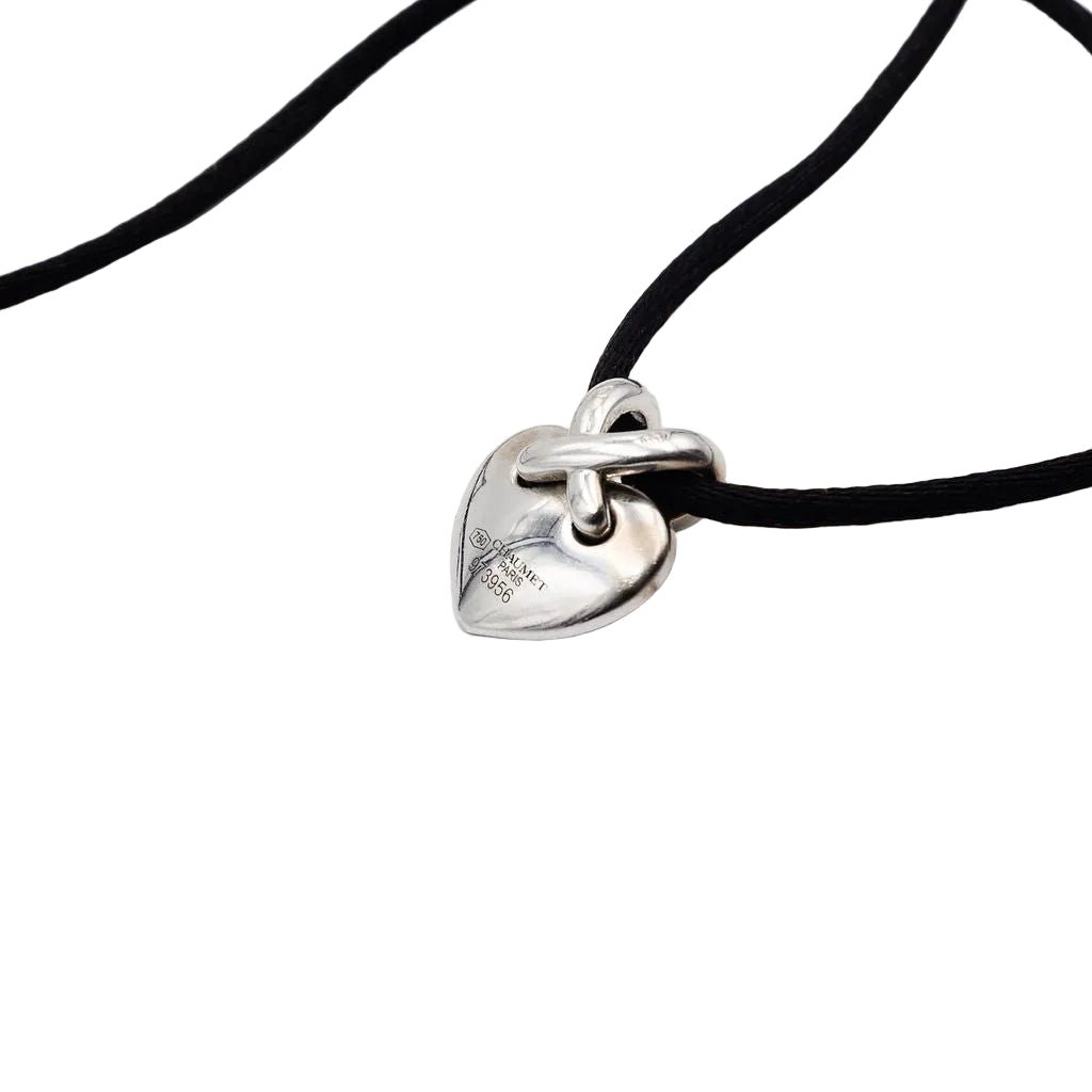 Collier Pendentif CHAUMET "Liens Coeur" en or blanc et diamants - Castafiore