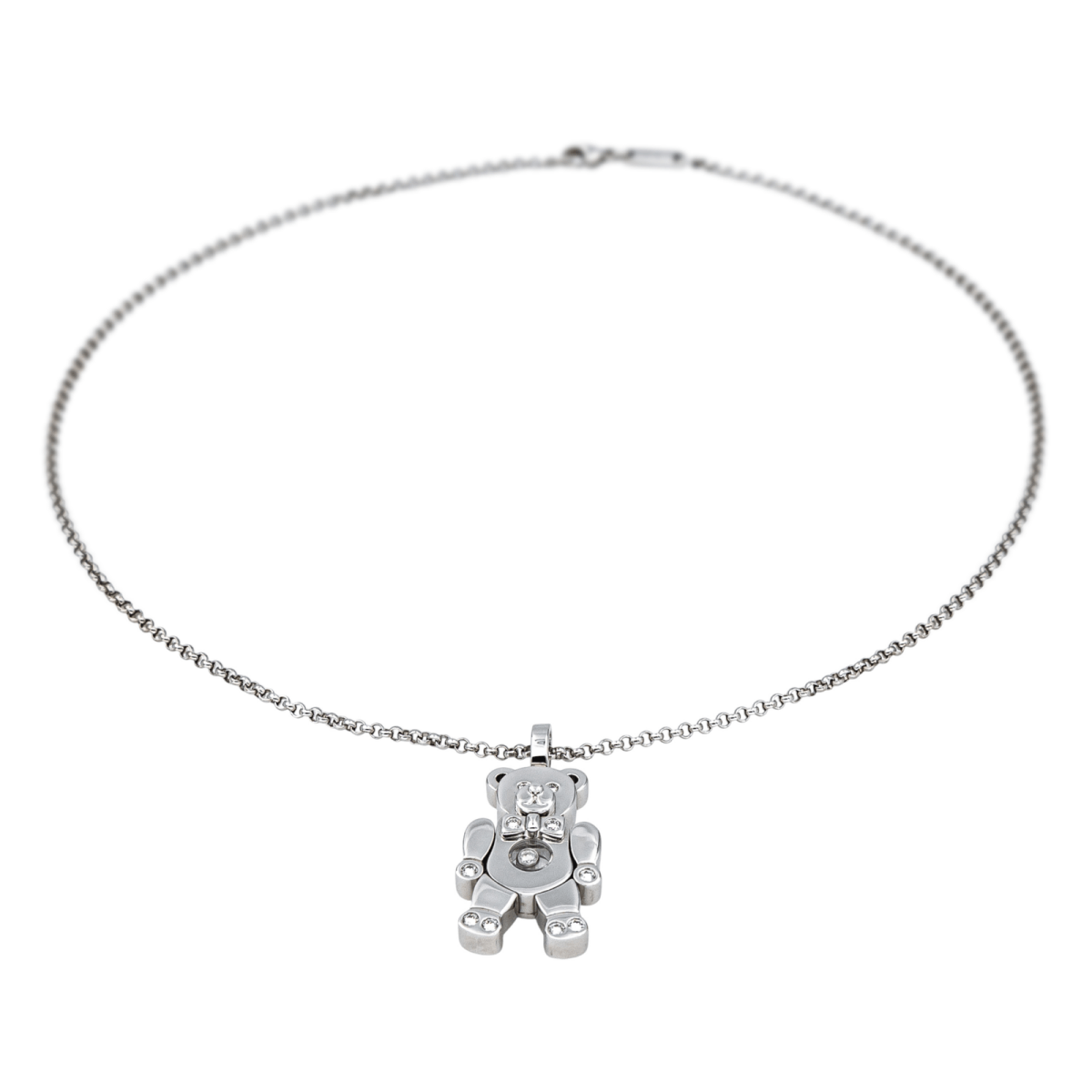 Collier Pendentif CHOPARD "Happy Diamond" en or blanc et diamants - Castafiore
