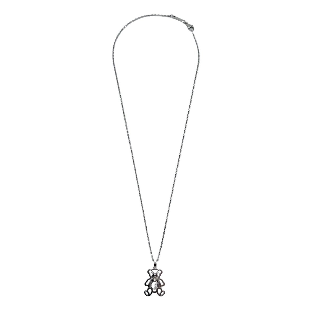 Collier Pendentif CHOPARD "Happy Diamond Teddy Bear" en or blanc et diamants - Castafiore