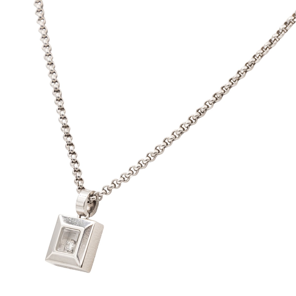 Collier Pendentif CHOPARD "Happy Diamonds" en or blanc et diamant - Castafiore
