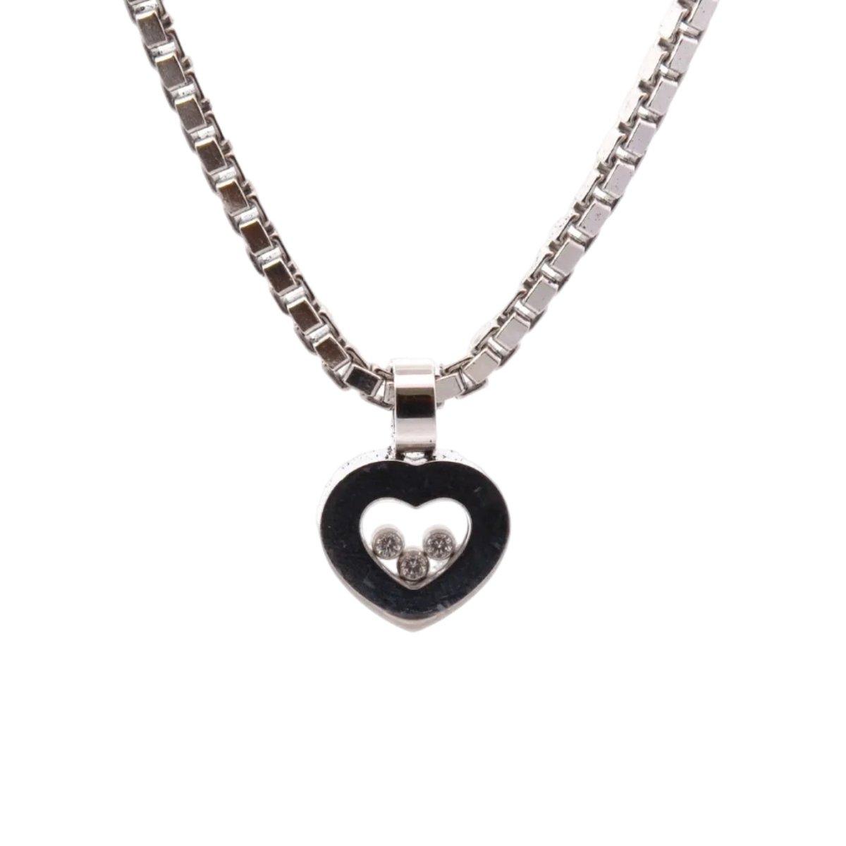 Collier Pendentif CHOPARD "Happy Diamonds" en or blanc et diamant - Castafiore