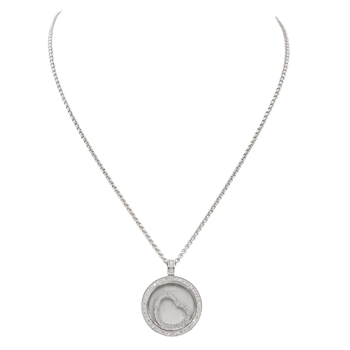 Collier Pendentif CHOPARD "Happy Diamonds" en Or blanc et Diamant - Castafiore