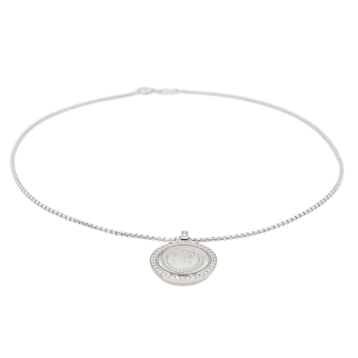 Collier Pendentif CHOPARD "Happy Diamonds" en Or blanc et Diamant - Castafiore