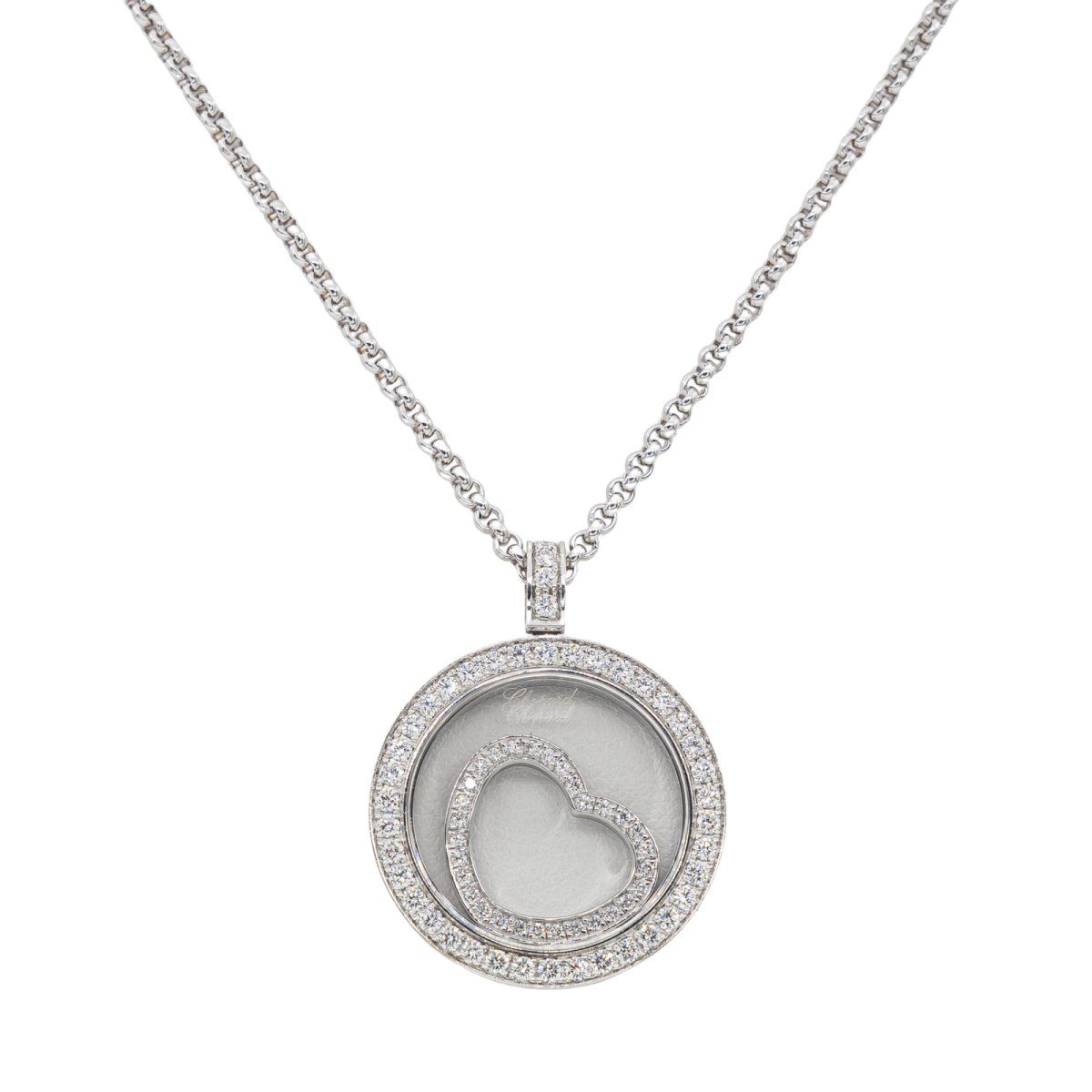 Collier Pendentif CHOPARD "Happy Diamonds" en Or blanc et Diamant - Castafiore